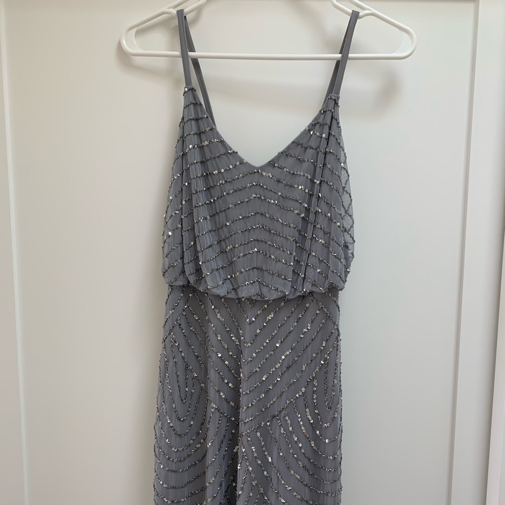 Adrianna Papell ArtDeco Beaded Blouson Gown Lead